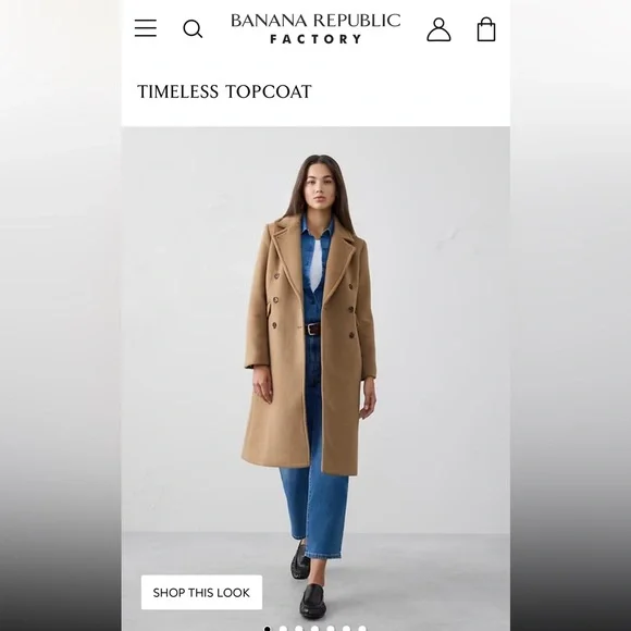 Banana Republic Double-Breasted Tan Trench Coat - Picture 2 of 3